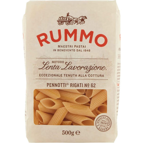 Rummo Nudeln & Pasta Rummo Pennoni rigati N. 62 Hartweizengrieß Pasta Italienische Nudeln 500g Packung 20x Original italienisch inkl. Italian Gourmet Polpa di Pomodoro 400g Dose 8008343200622