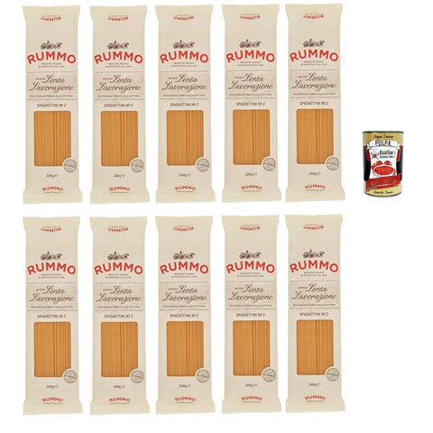 Rummo Spaghettini n° 2 Pasta Lenta Lavorazione Teigwaren aus Hartweizengrieß Bronze Zeichnung 10x 500 g italienisch Original