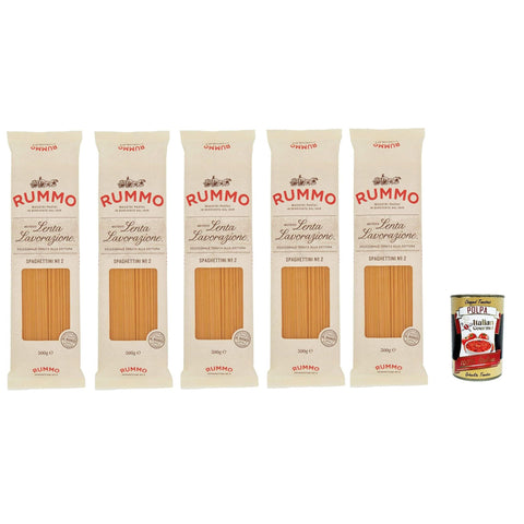 Rummo Spaghettini n° 2 Pasta Lenta Lavorazione Teigwaren aus Hartweizengrieß Bronze Zeichnung 5x 500 g italienisch Original