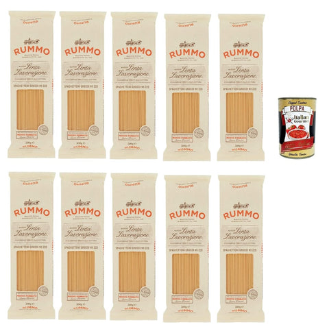 Rummo Nudeln & Pasta Rummo Spaghettoni grossi n° 220 Pasta Lenta Lavorazione Teigwaren aus Hartweizengrieß Bronze Zeichnung 10x 500 g italienisch Original 8032804040014