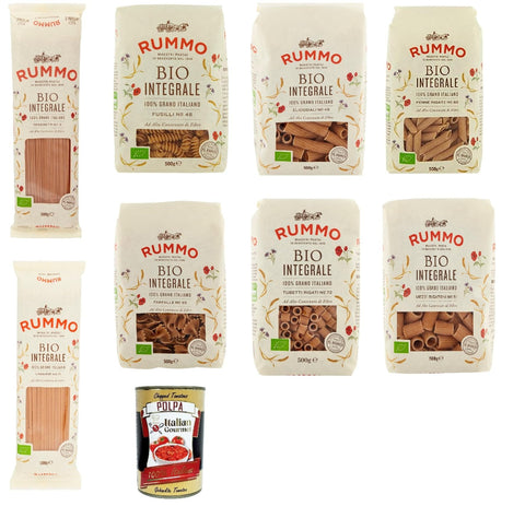 Rummo Nudeln & Pasta Rummo Testpaket Pasta Integrale , Vollkornnudeln Nudeln Vollkorn Italienische Pasta 8x 500g + Italian Gourmet polpa 400g 8008343700511