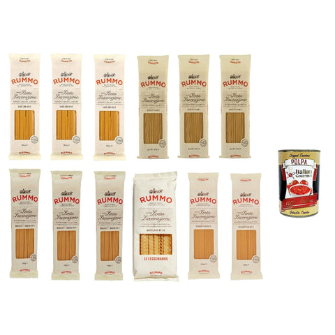 Rummo Testpaket Spaghettini Spaghetti Linguine Mafaldine Hartweizengrieß Pasta Italienische Nudeln Packung 12x500g Original italienisch