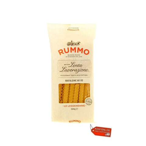 Rummo pasta 6x Rummo Mafaldine n° 80 Pasta Lenta Lavorazione Teigwaren aus Hartweizengrieß Bronze-Zeichnung 500g 8008343200806