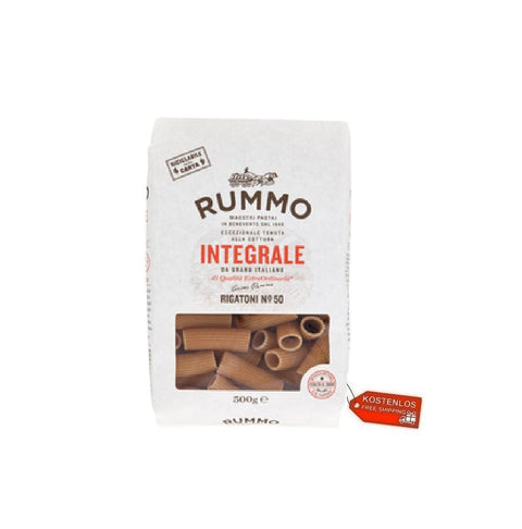 Rummo pasta 8x Rummo Integrale Rigatoni N° 50 100 % italienischer Vollkornhartweizengrieß 500 g 8008343700504