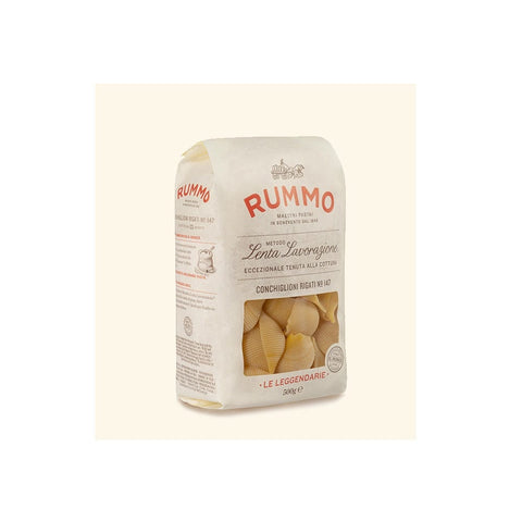 Rummo pasta Rummo Conchiglioni Rigati N°147 Pasta Lenta Lavorazione Teigwaren aus Hartweizengrieß Bronze-Zeichnung 500g 8008343201476