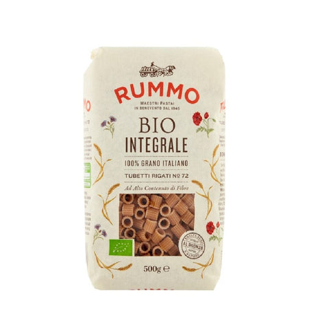 Rummo pasta Rummo Tubetti Rigati N°72  Bio Integrale100 % italienische Weizennudeln 500 g 8008343700726