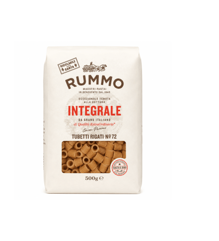 Rummo Tubetti Kurze Pasta Rummo Tubetti Integrali N°72 100% Grano Italiano Vollkornröhren Nr. 72 100% italienischer Weizen 16x500 g italienisch Original Pastasauce + kostenlos polpa 400 g 8032804040014