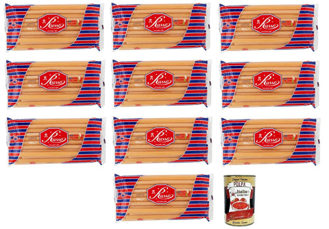 Russo Kurze Pasta 10x Russo Candele N°73 Hartweizengrieß Pasta,100% Italienischer Weizen,500g-Packung + Italian Gourmet Polpa di Pomodoro 400g Dose 8000139923449