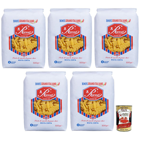 Russo Mista Corta N°51 Hartweizengrieß Pasta,100% Italienischer Weizen,500 g Packung Nudeln & Pasta italienisch Original
