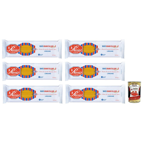 Russo Nudeln & Pasta Russo Linguine N°80 Hartweizengrieß Pasta,100% Italienischer Weizen,500 g Packung Nudeln & Pasta italienisch Original 8000139923326
