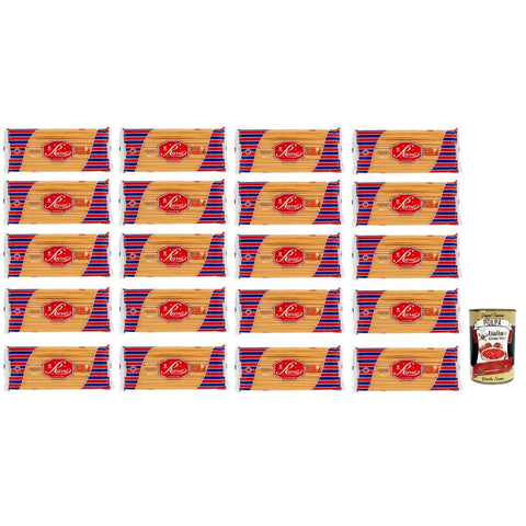 Russo Nudeln & Pasta Russo Mezzanelli N°79 Hartweizengrieß Pasta,100% Italienischer Weizen,500g-Packung 20x Original italienisch inkl. Italian Gourmet Polpa di Pomodoro 400g Dose 8000139923364