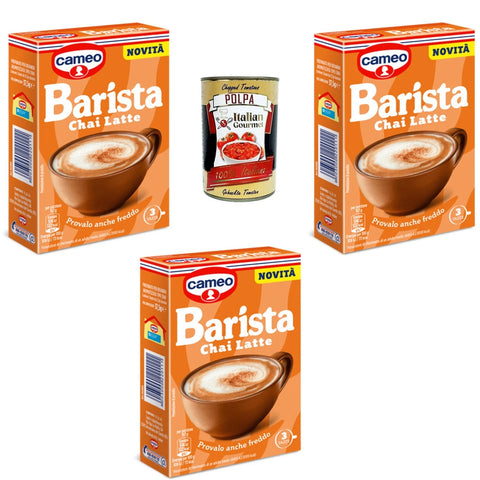3x Cameo Ciobar Barista Chai Latte Chai-type flavored drink preparation, with black tea extract, ginger and cinnamon. 37 + Italian Gourmet polpa 400g