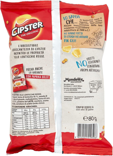Saiwa Chips Cipster di Lenticchie Rosse al Sale mit roten Linsen in Salz 80g 7622201519506