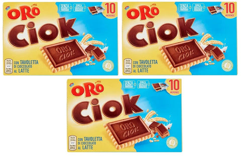 Saiwa Oro Ciok Latte Keks mit Tafel Milchschokolade, Ikonische Snack,Packung à 250 g, jede Packung enthält 10 Einzelportionen à 25 g italienisch Original