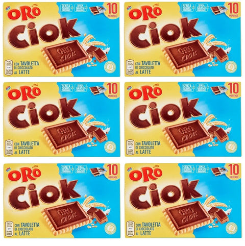 Saiwa Oro Ciok Latte Keks mit Tafel Milchschokolade, Ikonische Snack,Packung à 250 g, jede Packung enthält 10 Einzelportionen à 25 g italienisch Original