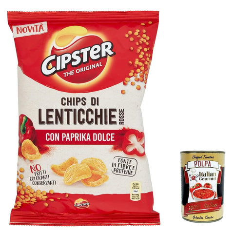 Cipster di Lenticchie Rosse alla Paprika Rote Linsenchips mit Paprika, ikonische Form und knackiger Geschmack 3x80g Original italienisch Snack