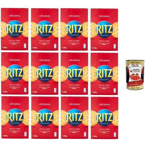 Saiwa Salzgebäck Saiwa Salatini Ritz Astucciati, Brezeln Ritz verpackt, 12x 200g Original italienisch inkl. Italian Gourmet Polpa 400g 8032804040014