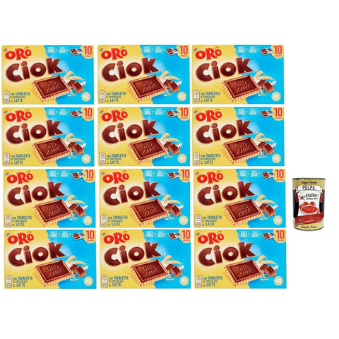 Saiwa Snack Kuchen & Backwaren Saiwa Oro Ciok Biscotto al latte, Keks mit Milchschokoladentafel, einfacher und köstlicher Snack, natürliche Faserquelle, 12x 200 g italienisch Original 8000090004461