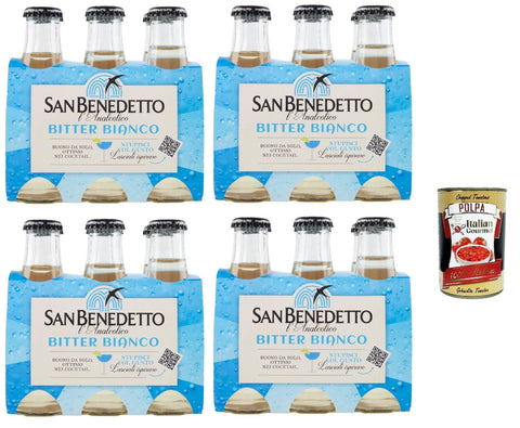 San Benedetto L'analcolico Bitter Bianco, weiß bitter Aperitif ohne Alkohol, Farblos, 24x 10 cl italienisch Original