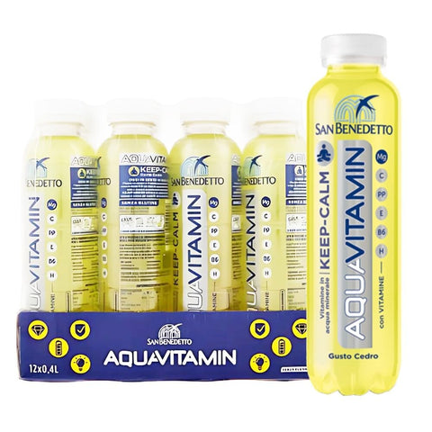 San Benedetto Aromatisiertes Wasser San Benedetto Aquavitamin Keep Calm Erfrischungsgetränk mit Vitaminen und Magnesium 12 x 40 cl