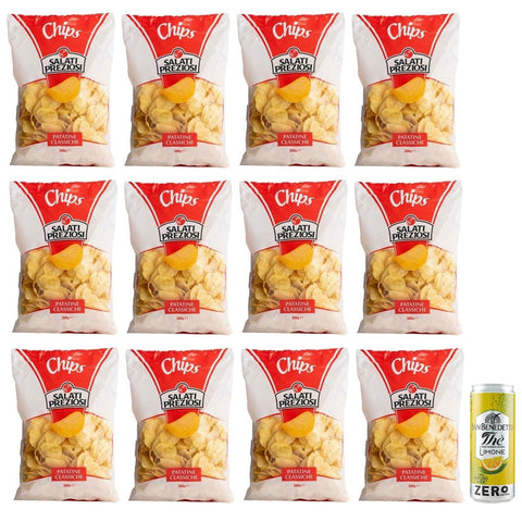 San Benedetto 12er Pack Salati Preziosi KartoffelChips Patatine Classiche, Klassische Chips, Beutel 1x300g Original italienisch Snack