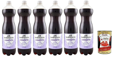 San Benedetto Cola San Benedetto Chinotto Kohlensäurehaltiges Getränk, alkoholfreies Erfrischungsgetränk, Einweg-PET-Flasche 6x 1,5Lt + Italian Gourmet Polpa di Pomodoro 400g Dose 80008446