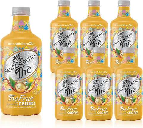 San Benedetto Eistee 6x San Benedetto, Thè Fruit Cedro Alkoholfreies Getränk auf Basis von Tee und Limettensaft 0,75 l PET