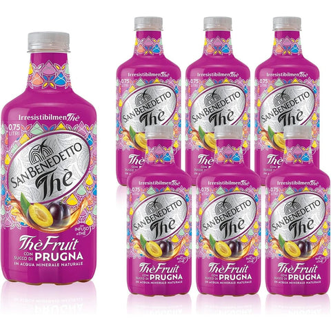 San Benedetto Eistee 6x San Benedetto, Thè Fruit Prugna Alkoholfreies Tee- und Pflaumensaftgetränk 0,75 l PET