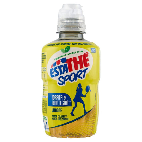 San Benedetto Eistee Estathè Sport Limone Erfrischendes Zitronengetränk mit Mineralien und praktischem Sportverschluss für Schule, Büro, Training, Fußball, Tennis und Fitness. 12 x 250 ml