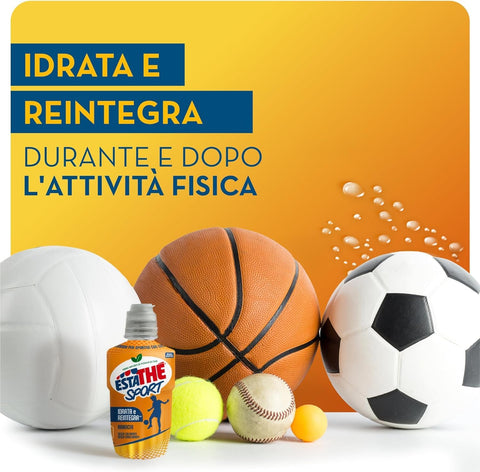 San Benedetto Eistee Estathè Sport Pesca Orange Tea Sportgetränk 12 x 250 ml – Erfrischendes Getränk mit Orangengeschmack, Mineralien und praktischem Sportverschluss für Schule, Büro, Training, Fußball, Tennis und Fitness.