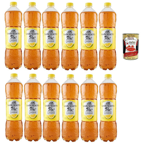 San Benedetto Eistee San Benedetto Thè Limone 12x 1,5 L, Eistee The' Zitrone PET Einweg, ice tea erfrischend, Ohne Konservierungsstoffe und künstliche Farbstoffe Original italienisch inkl. Italian Gourmet Polpa 400g 80165484