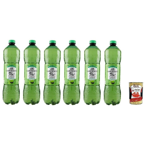 San Benedetto Eistee San Benedetto Thè Verde & Matcha 6x 1,5Lt, Eistee The' grüner Tee und Kaktus PET Einweg, ice tea erfrischend, Ohne Konservierungsstoffe und künstliche Farbstoffe Original italienisch inkl. Italian Gourmet Polpa 400g 8001620003862