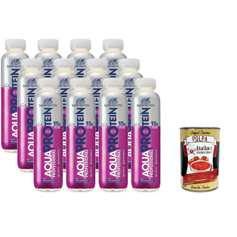 San Benedetto Acqua Protein Wasser, Zitronengras Apfelproteingetränk 12x400ml Original italienisch