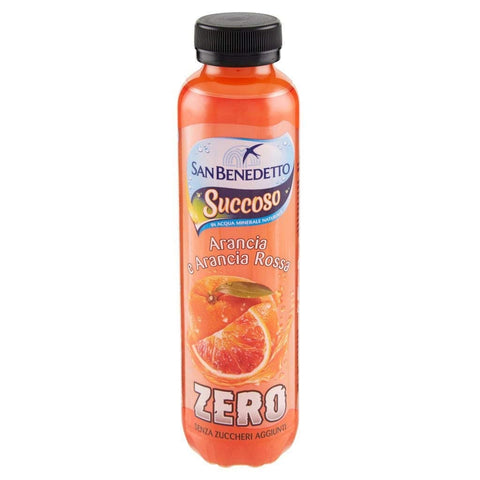 San Benedetto Fruchtsäfte 12 x San Benedetto Succoso Zero ohne Zucker Arancia e Arancia Rossa Orange und Blutorange PET Flasche 400ml Lt Fruchtsaft ohne Zucker