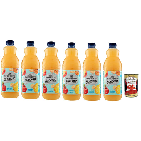 San Benedetto Succoso Ananas Fusion PET flasche Fruchtsaft saft 6x1,5l Original italienisch Getränk