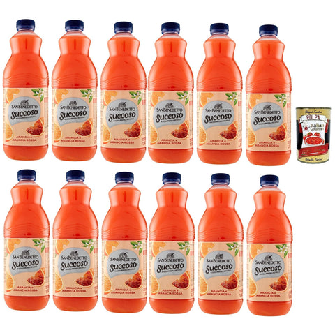 San Benedetto Succoso Arancia e Arancia Rossa PET flasche 12x1 Orange und Blutorange Fruchtsaft saft Orange fruit juice 5 Lt italienisch Original Pastasauce +