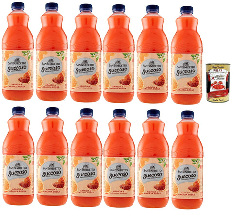San Benedetto Succoso Arancia e Arancia Rossa PET flasche 12x1 Orange und Blutorange Fruchtsaft saft Orange fruit juice 5 Lt italienisch Original Pastasauce +