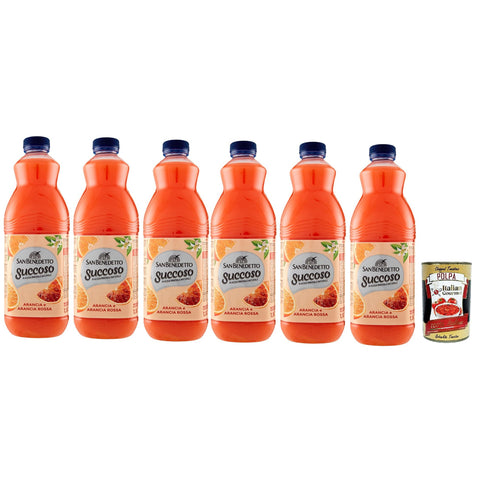 San Benedetto Succoso Arancia e Arancia Rossa PET flasche 6x1 Orange und Blutorange Fruchtsaft saft Orange fruit juice 5 Lt italienisch Original Pastasauce +