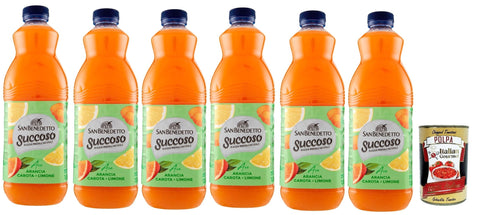San Benedetto Succoso Zero ACE (carota, arancia, limone) PET 6x 1,5 Lt, PET Karotte, Orange, Zitrone Fruchtsaft saft, Carrot, orange, lemon juice italienisch Original
