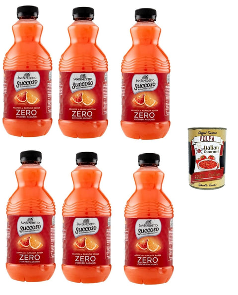 San Benedetto Succoso Zero Arancia e Arancia Rossa PET, PET Orange und Blutorange ohne zucker Fruchtsaft saft 6x90cl Original italienisch Getränk