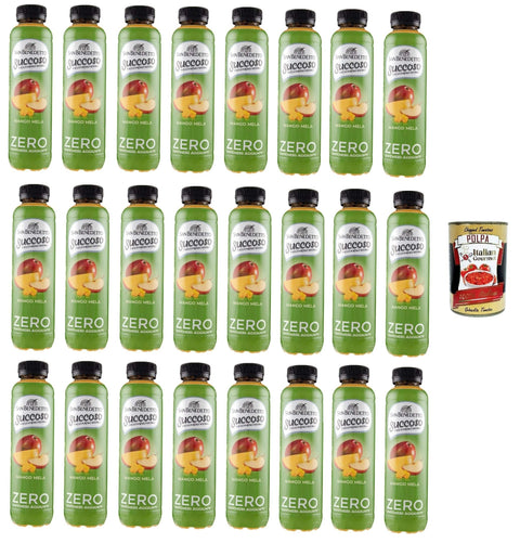 San Benedetto Succoso Zero Mango e Mela PET 24x 40 cl, PET Mango und Apfel ohne zucker Fruchtsaft saft, Mango and apple juice sugar free italienisch Original