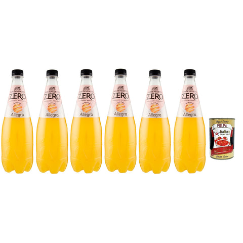 San Benedetto Allegra Zero PET aperitivo ohne Zucker 6x0 ohne Zucker Orangensaft Softdrink ohne Zucker erfrischend orange Aperitiv-Aperif sugarfree 75 l