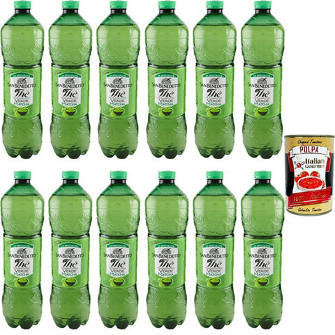 San Benedetto Eistee The' Verde Zero grüner Tee erfrischend zuckerfrei PET mit Tee Aufguss in natürlichem 12x 1500ml italienisch Original