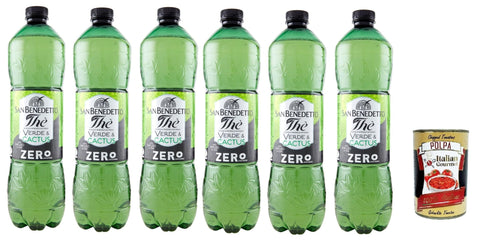 San Benedetto Getränke, Kaffee & Tee San Benedetto Eistee The' Verde Zero grüner Tee erfrischend zuckerfrei PET 6x 1500ml mit Tee Aufguss in natürlichem Mineralwasser, Sugar free tea + Italian Gourmet polpa 400g 8001620003862