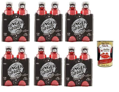 San Benedetto Ginger Spritz with Ginger Aperitif without Alcohol Bitter 180 ml 24x italienisch Original Pastasauce + gratis polpa 400 g
