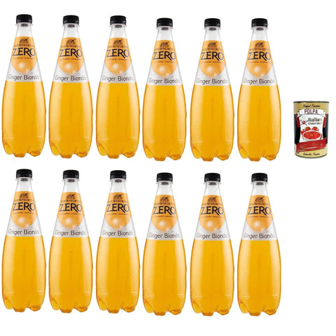 San Benedetto Ginger biondo Zero PET aperitivo ohne Zucker 12x 0,75 l, hne Zucker Softdrink ohne Zucker, erfrischend Aperitiv Aperif sugarfree italienisch Original