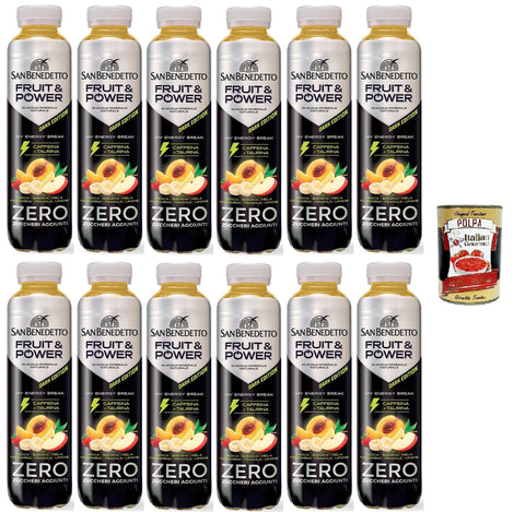 San Benedetto Kaffee San Benedetto- Fruit & Power Zero Dark Edition ohne Zuckerzusatz 12x 400ml+ Italian Gourmet polpa 400g 8001620024218