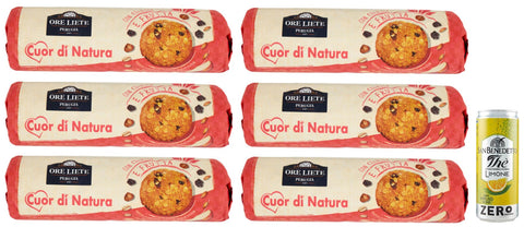 San Benedetto 6er Pack Ore Liete Cuor di Natura Biscotti Frutta, Kekse mit Getreide und Obst 1x250g Original italienisch