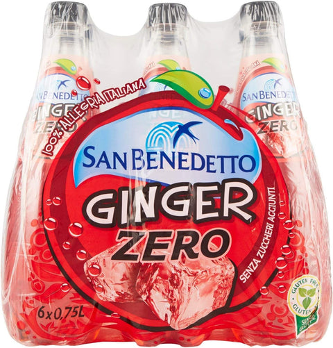 San Benedetto Ingwer Zero PET ohne Zucker Aperitivo Softdrink ohne Alkoholno ohne Zucker 12x0,75l Original italienisch Getränk