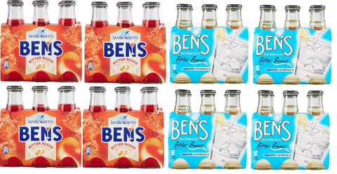 San Benedetto Limonade 24x San Benedetto Ben's bitter rosso aperitivo 100ml Aperitif ohne Alkohol bitter + 24x San Benedetto Bens' bitter weiß aperitivo 100ml Aperitif 8001620000472